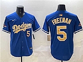 Men's Los Angeles Dodgers #5 Freddie Freeman Royal 2025 Gold Collection Limited Stitched Jersey,baseball caps,new era cap wholesale,wholesale hats
